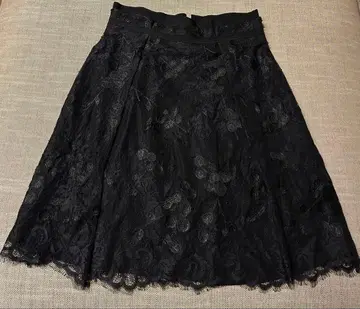 CARVEN 칼벤 레이스 블랙 스커트 34 새상품급