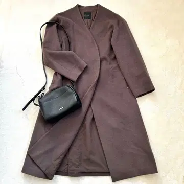 어반 리서치 로쏘 노카라 롱 코트 캐시미어 혼방 브라운