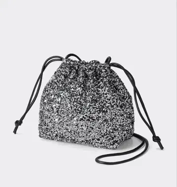 블랙 실버 스팽글 숄더백 미사용