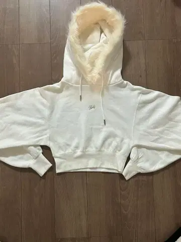 Ready 후드 부착 크롭 후드티 화이트