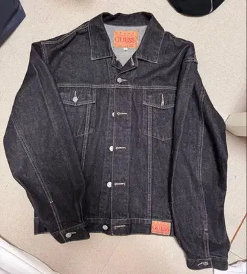 90s GUESS 블랙 데님 L 사이즈 자켓 USA제