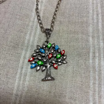 실버 목걸이 생명의 나무 제3의 눈 모티브 수호 925 silver