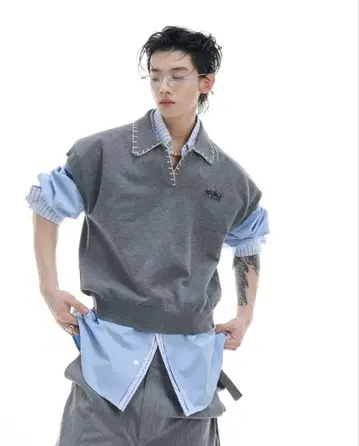 ARGUE CULTURE 그레이 피케 셔츠