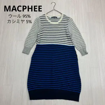 MACPHEE 맥피 울 캐시미어 보더 니트 원피스 38