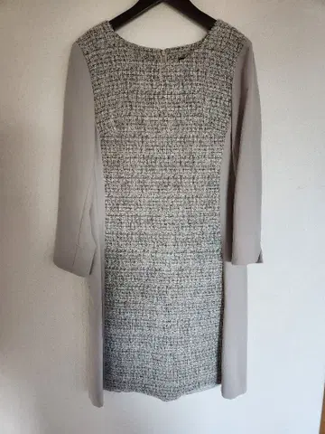 COMME CA DU MODE 트위드풍 그레이 계열 7부 소매 원피스