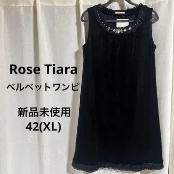 Rose Tiara 블랙 벨벳 비쥬넥 원피스 원피스 드레스