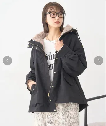 블랙 후드 부착 마운틴 파카 멀티 웨이 어스 뮤직&에코로