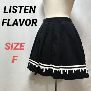 LISTEN FLAVOR 리슨 플레이버 플레어 스커트 플리츠 블랙 F