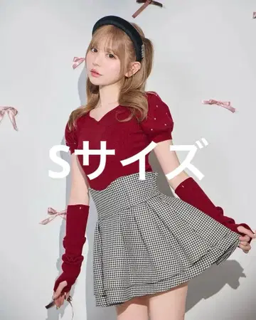 [정품] 미셸 마카롱 슬림 레그 스커트 하운드투스 체크 패턴 택 포함