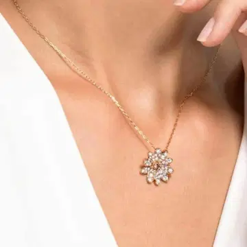 스와로브스키 이터널 플라워 목걸이 로즈 골드 플라워