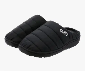 SUBU 블랙 퀼팅 디자인 슬리퍼
