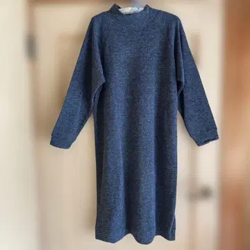 다크 그레이 긴팔 니트 하이넥 원피스 L L