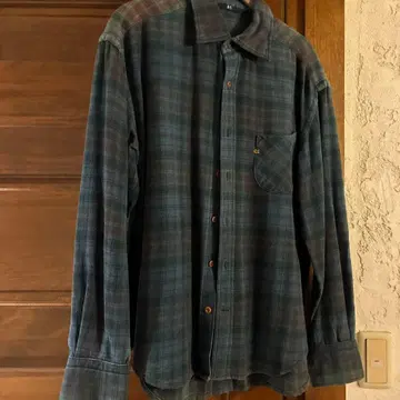 45R 블루 계열 체크 긴팔 셔츠