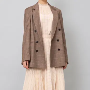 FRAY I.D 프레이 아이디 더블 테일러드 자켓 체크 새상품급