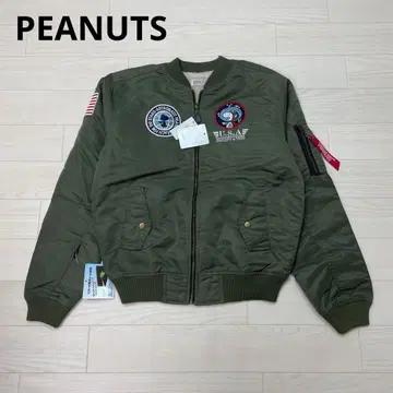 PEANUTS 피넛 밀리터리 플라이트 자켓 스누피