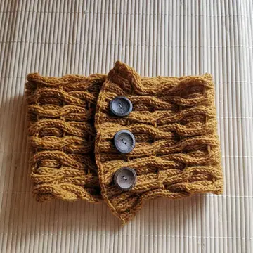 손뜨개질 넥워머 머플러 코코넛 버튼 포함 손뜨개