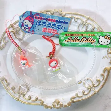 헬로키티 후쿠이 한정판 도진보 와카사 코우메 스트랩 세트