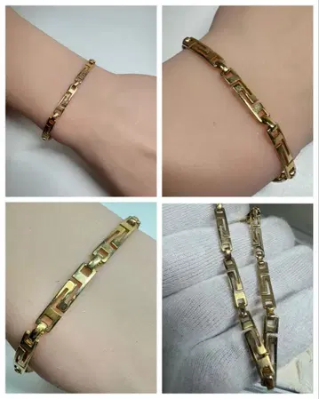 빈티지 팔찌 골드 컬러 기하학 디자인