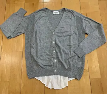 PLST 플라스테 그레이 V넥 니트 가디건 2