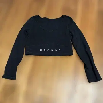 CRONOS 블랙 크롭T셔츠 긴팔