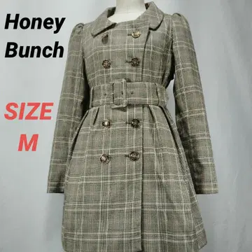 Honey Bunch 허니치 숏 트렌치코트 체크 로고 M