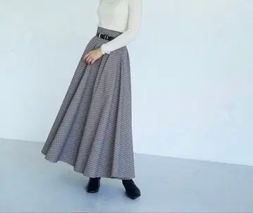 foufou 하운드투스 체크 패턴 스커트 S