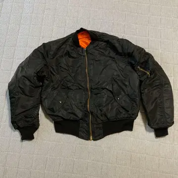 MA-1 플라이트 자켓 블랙 오렌지 안감