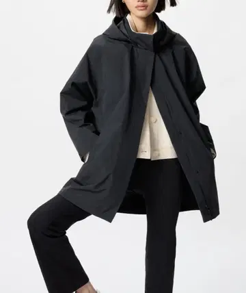 발수 UNIQLO 블록 테크 하프 코트 L