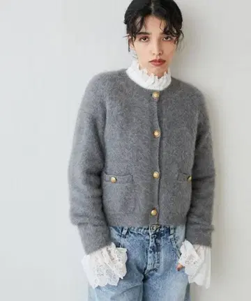 Whim Gazette 캐시미어 혼방 버튼 가디건