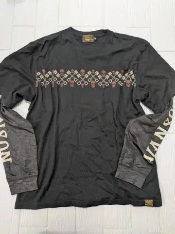 새상품급 [ VANSON 반손 ] 스컬 디자인 긴팔 T셔츠 XXL