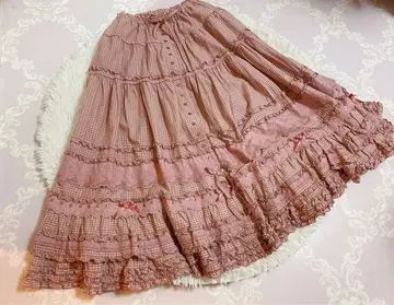 핑크하우스 앤티크 깅엄 스커트