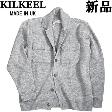 영국 KILKEEL 킬킬 메리노울 니트 블루종 40 L 그레이