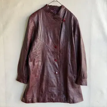 일본제 쇼와 레트로 여성용 램 가죽 코트 구제 의류 빈티지 천연 가죽