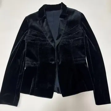 블랙 벨벳 테일러드 자켓 부드러운 원단 L 사이즈