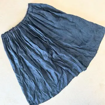 무인양품 MUJI 허리밴딩 개더 스커트 네이비 계열 L 여성용