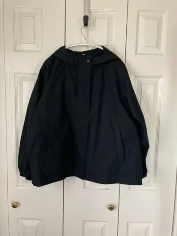 무인양품 발수 면 혼방 후드 부착 블루종 블랙 M-L 사이즈