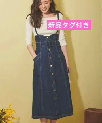 155 [택 포함 새상품] Noela 하이웨스트 데님 점프 스커트