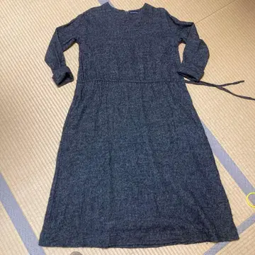 TIGRE BROCANTE 다크 그레이 롱 원피스 린넨 울