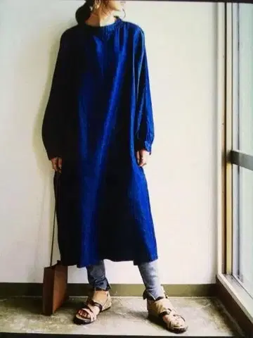 emural 텐셀 데님 돌먼 원피스 새상품 navy