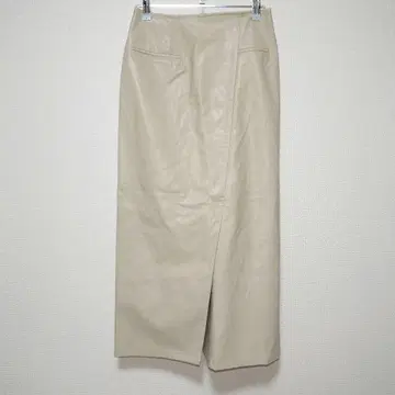 셀렉모카 인조 가죽 롱 스커트 타이트 슬릿 베이지