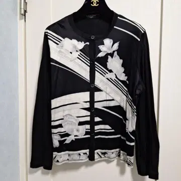 LEONARD 꽃무늬 스트라이프 가디건