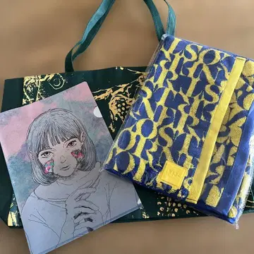 요네즈켄시 타월, 쇼핑백, 클리어 파일 3종 세트