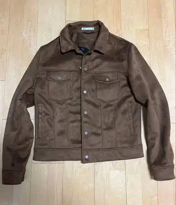 ZARA 브라운 스웨이드풍 자켓 M