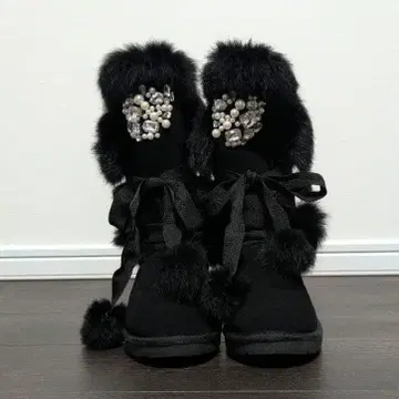 퍼 장식 비쥬 장식 어그 부츠