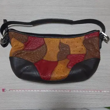 오스트리지 가죽 패치워크 숄더백