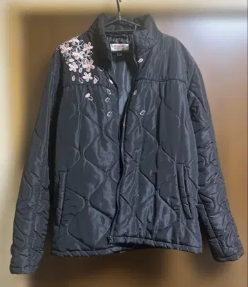 화조풍월 벚꽃 가몬 자수 디자인 퀼팅 자켓 점퍼 XXL 사이즈