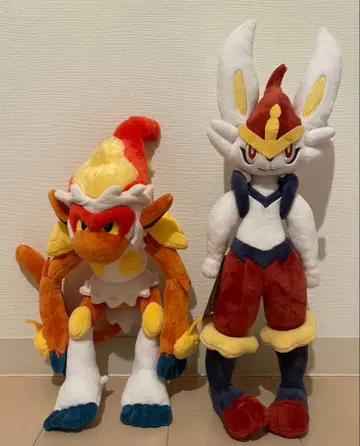 포켓몬 봉제 인형 고우카자루 에이스번 2개 세트