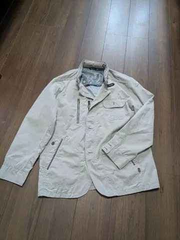 골든 베어 후드 부착 베이지 자켓