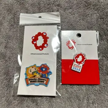 EXPO2025 로고 마크 세로 조립 01 시노비&먀쿠먀쿠 핀 배지