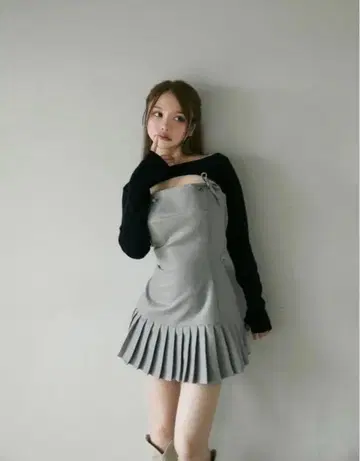ANDMARY karen knit set mini dress S gray